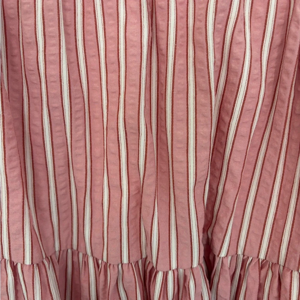 Darlin Striped Tiered Pink Cotton Skirt